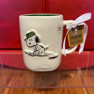 NWT SNOOPY golf BEST DAD BY PAR Rae Dunn Mug DOUBLE SIDED Peanuts